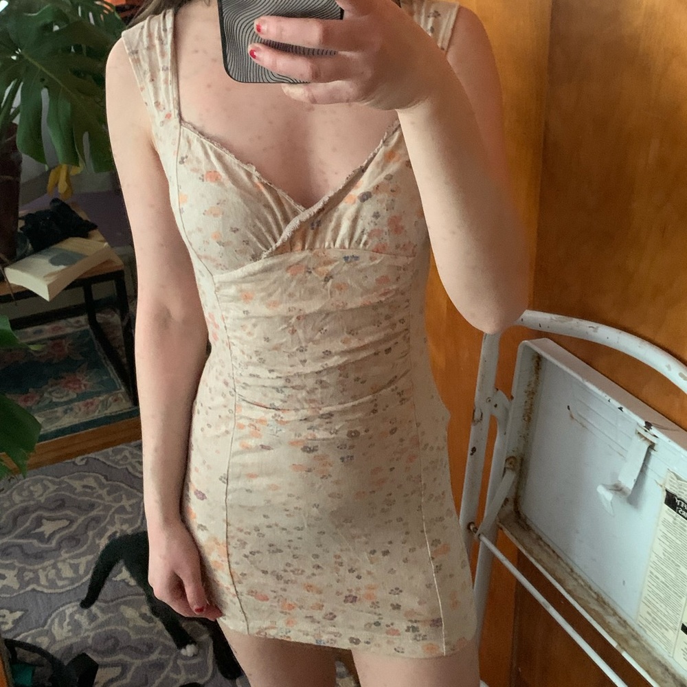Cream floral Free People mini dress